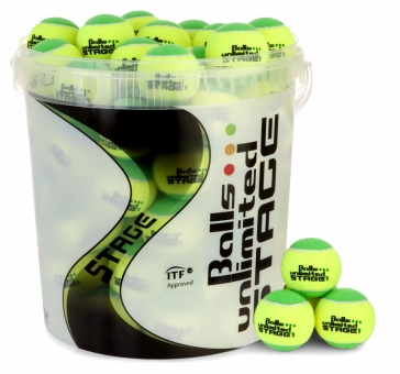 Tennisbälle - Balls Unlimited Stage 1 - 60 Bälle im Eimer - gelb/grün 