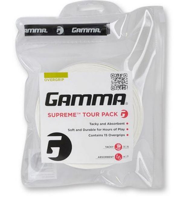Überbänder - Gamma - Overgrip Supreme 15 Tour Pack White 