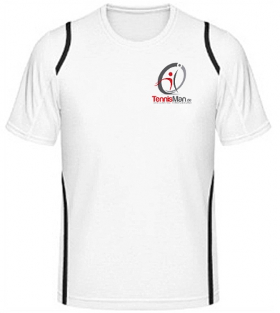 Tennisman Cooltex Tennis T-Shirt weiss/schwarz 