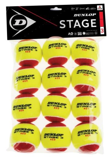 Tennisballs - Dunlop Mini Tennis - Stage 3 - 12 pcs. - red 