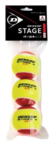 Tennisbälle - Dunlop Mini Tennis - Stage 3 - 3 Stck. - rot 