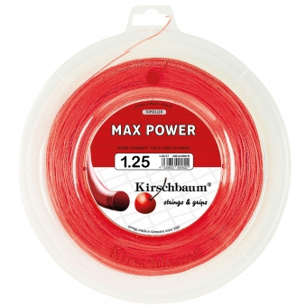 Tennissaite - Kirschbaum - MAX POWER - Rot - 200 Meter Rolle - 1,25mm 