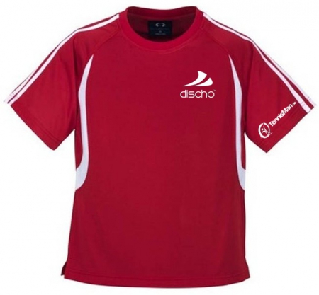 Discho Tennis T-Shirt Fancy - rot/weiss 