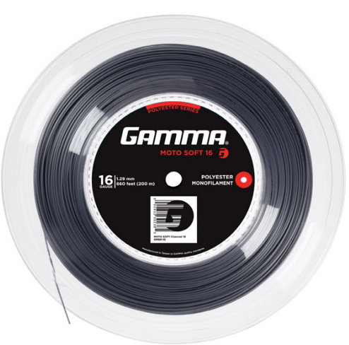 Tennissaite - Gamma Moto Soft - dunkelgrau - 200 m 