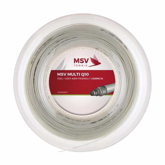 Tennissaite - MSV Multi Q10 - 200 Meter - weiß 