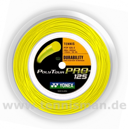 Tennissaite - Yonex Poly Tour Pro gelb - 200m 