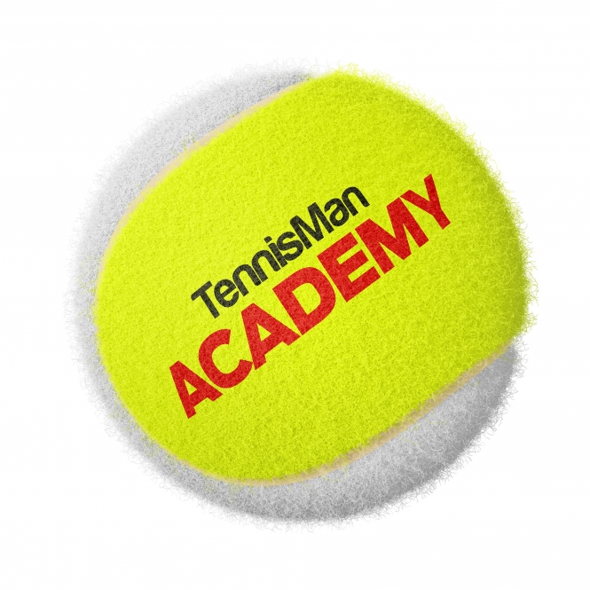 Tennisbälle - TENNISMAN ACACEMY - 72 Bälle im Polybag - gelb/weiss 