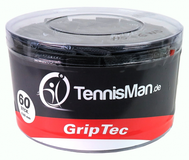 TennisMan - GripTec - Überband (Overgrip) schwarz - 30 Stck. 