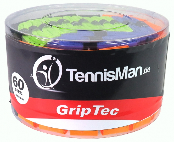 TenniMan - GripTec - 0vergrip - mixed colors- 10 pcs 