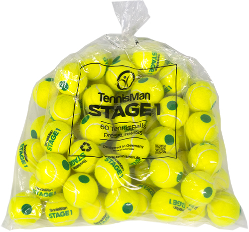 Tennisbälle - TENNISMAN STAGE 1 - Tournament - 60er Pack 