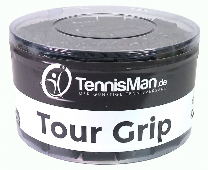 TennisMan - Tour Grip - Überband - (Overgrip) - schwarz - 60er Box 