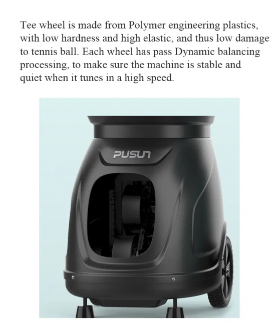 PUSUN PT9001 Tennis Ball Machine Portable Professional Automatic Launcher Tennis Training Equipment APP Control with Battery