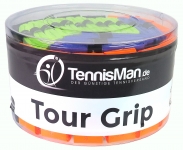 TennisMan - Tour Grip - Überband (Overgrip) - bunt - 60er Box 