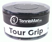 TennisMan - Tour Grip - Überband (Overgrip) schwarz - 30 Stck. 