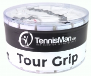TennisMan - Tour Grip - Überband (Overgrip) weiß - 3 Stck. 