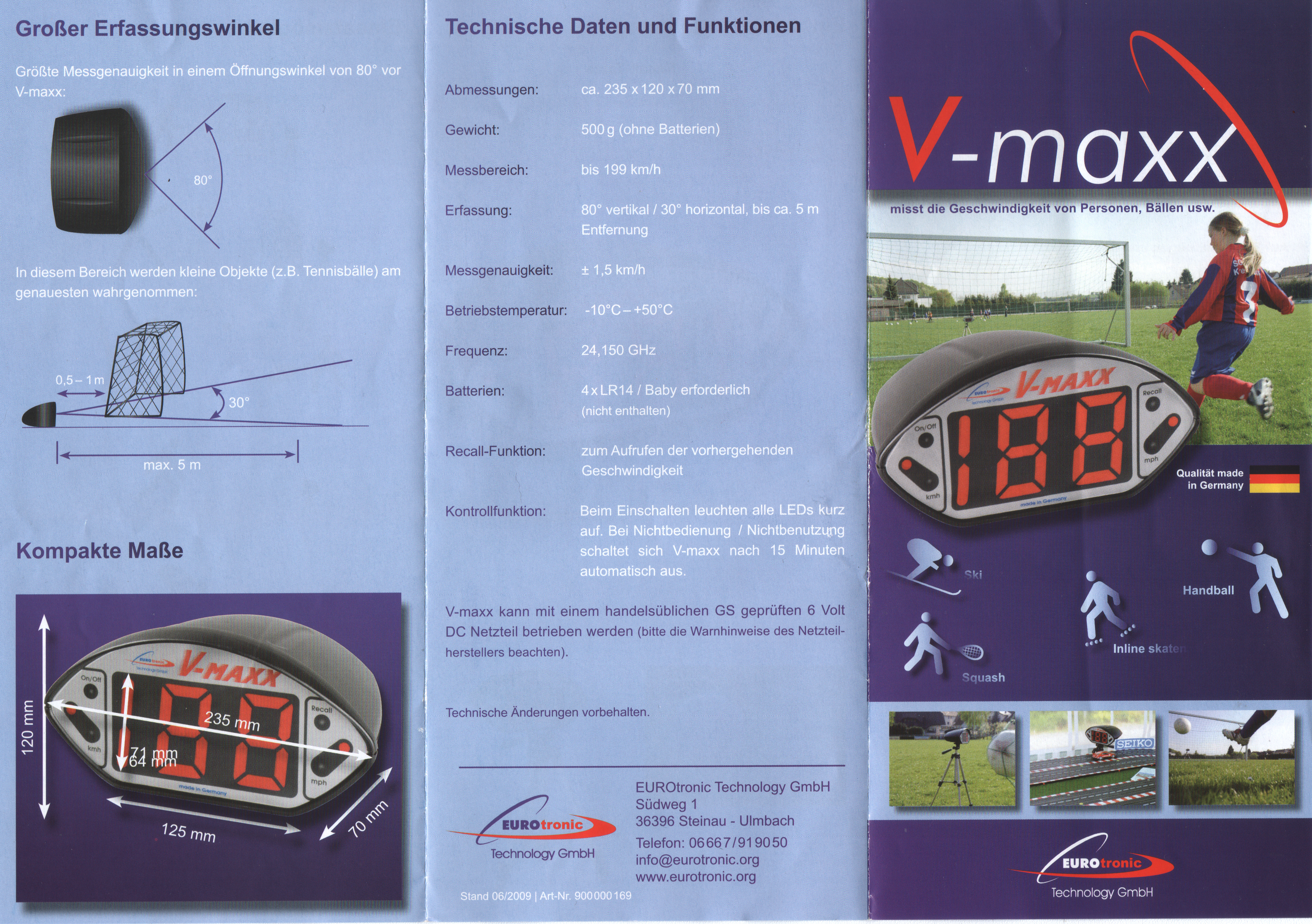  Sportradar V-MAXX - Geschwindigkeitsmesser - SPEED Check